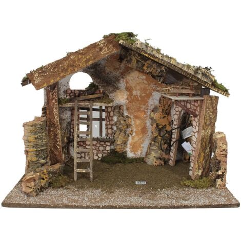 Capanna per Presepe Paesaggio con Luci 60x35 cm 87471