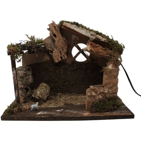 Capanna Vuota per Presepe con Luce 33x18 cm 87443
