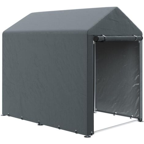CAPANNO ATTREZZI ANTI UV CON INGRESSO A ZIP. IN ACCIAIO ZINCATO E TESSUTO PE.120X179X165 CM. GRIGIO SCURO