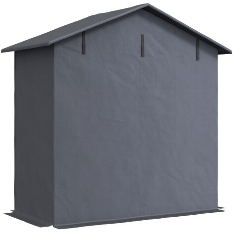 Capanno da giardino 1,1x2 m avec porte enroulable, abri garage pour vélos et motos, gris foncé