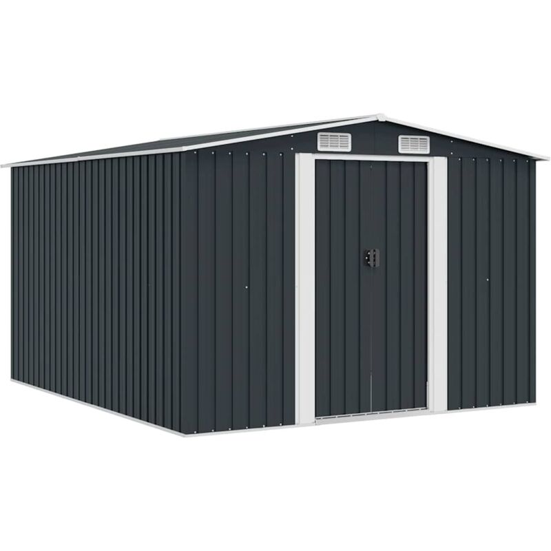 Casetta Da Giardino 257x298x178 Cm In Metallo Antracite Vidaxl