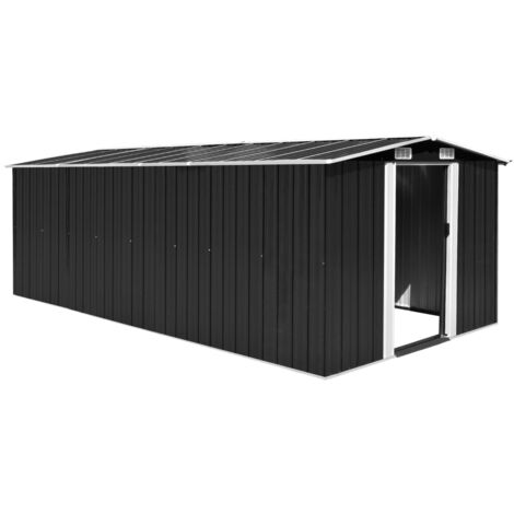Capanno da Giardino 257x497x178 cm in Metallo Antracite