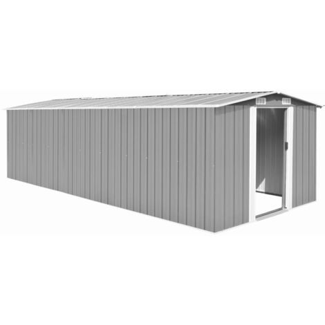 Capanno da Giardino 257x580x181 cm in Metallo Grigio