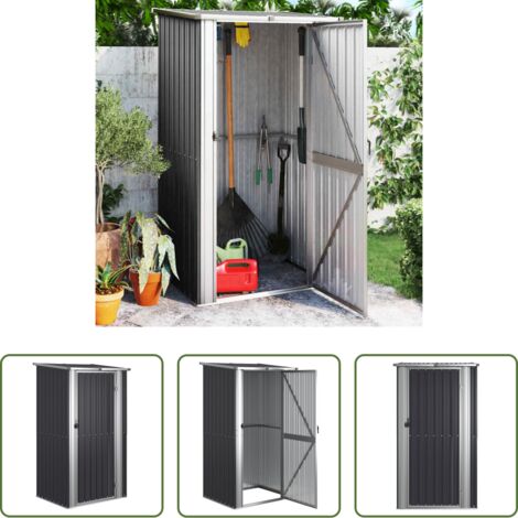 Capanno da giardino -  Capanno da Giardino Antracite 118,5x97x209,5 cm Acciaio Zincato