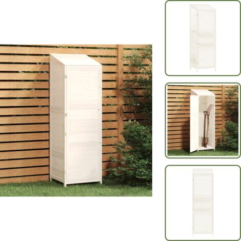 Capanno esterno - vidaXL Capanno da Giardino Bianco 55x52x174,5 cm Legno Massello Abete - Capanno da giardino bianco