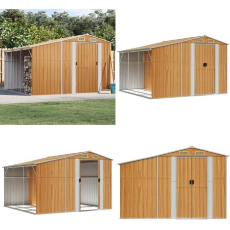 Capanno Giardino Marrone Chiaro 277x279x179 cm Acciaio Zincato - Capanno in acciaio zincato - Capanno per attrezzi