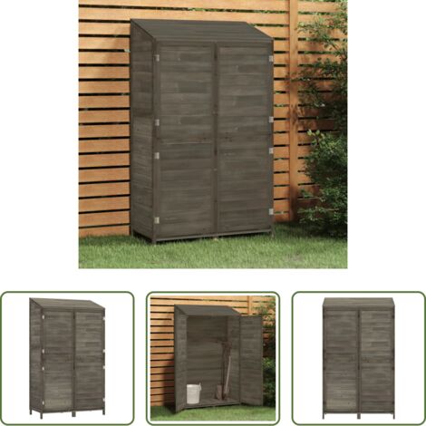 Capanno in legno -  Capanno Giardino Antracite 102x52x174,5 cm Legno Massello Abete