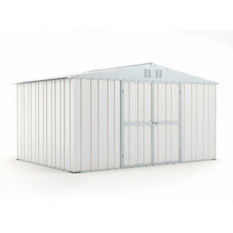 Capanno per attrezzi da esterno Box in Acciaio Zincato 403x269 cm x h 215 cm - 149KG - 10,84 mq - BIANCO