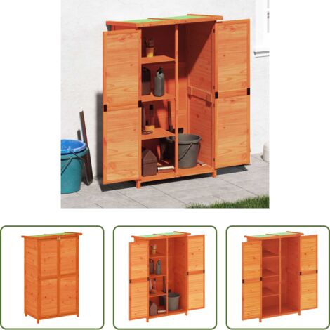 Capanno per attrezzi - Rimessa da Giardino Marrone 83x57x140 cm Legno Massello di Pino