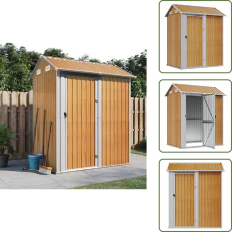 Capanno per legna - vidaXL Capanno Giardino Marrone Chiaro 192x152,5x237cm Acciaio Zincato - Capanno per attrezzi da giardino