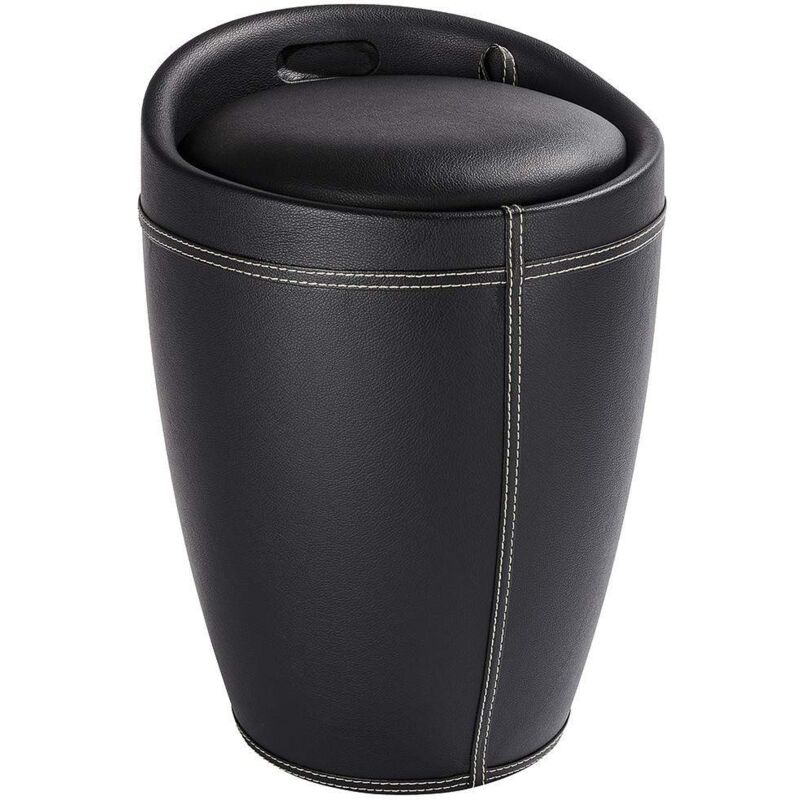 

Cesto de ropa de cuero ecológico Capannoli Egg EG190 | Negro
