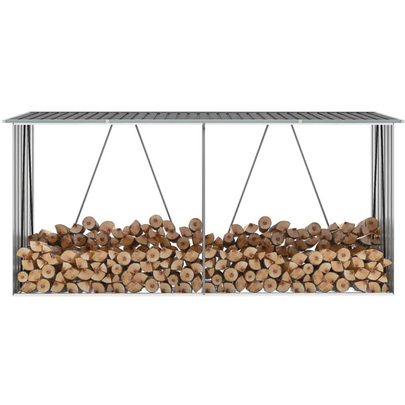 Capannone Da Giardino In Acciaio Zincato 330x84x152cm Grigio Vidaxl