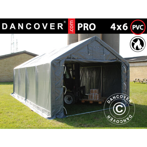 Capannone tenda Tenda magazzino PRO 4x6x2x3,1m, PVC, Grigio