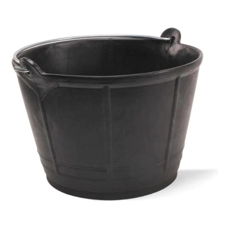 

Cubo Construccion Italiano 10Lt Asa Metalica Plastico Negro Fiel K.