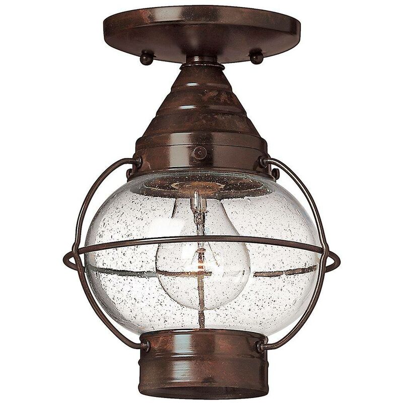 Elstead Cape Cod - 1 Light Outdoor Flush Ceiling Lantern Sienna Bronze, E27