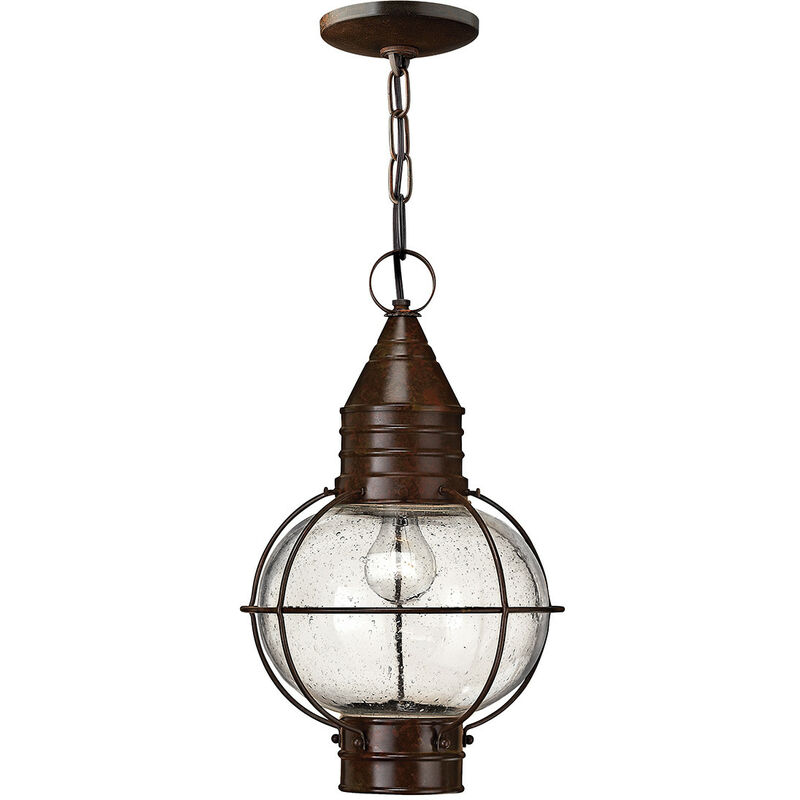 Cape Cod - 1 Light Outdoor Ceiling Chain Lantern Sienna Bronze, E27 - Elstead
