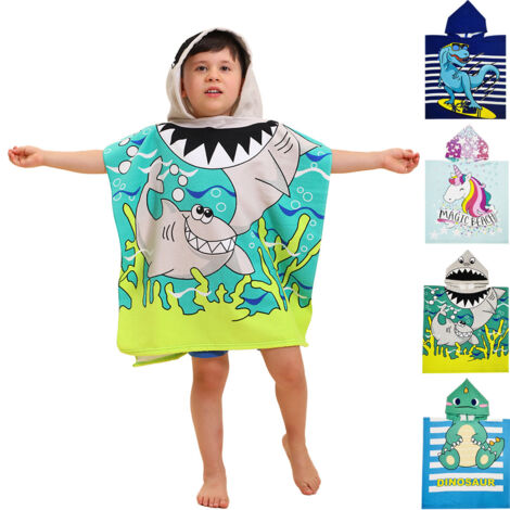 Cape de bain pour enfant, peignoir de plage absorbant à imprimé dessin animé
