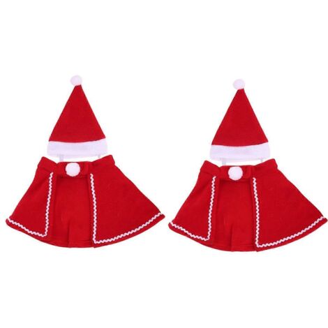 Cape d'hiver mignonne pour animaux de compagnie (chien/chat), vêtements de Noël pour rester au chaud (rouge)