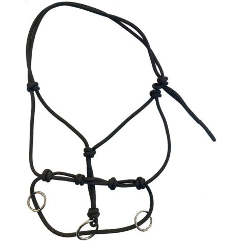 Capezza con anelli ideale per cavalli giovani da  addestrare: Taglia unica, Nero
