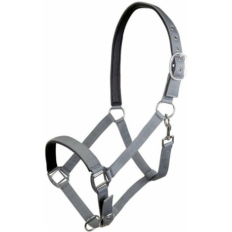 Capezza in nylon con nasalina e sopratesta foderati antisfregatura modello Charming: pony, Blu scuro B6900