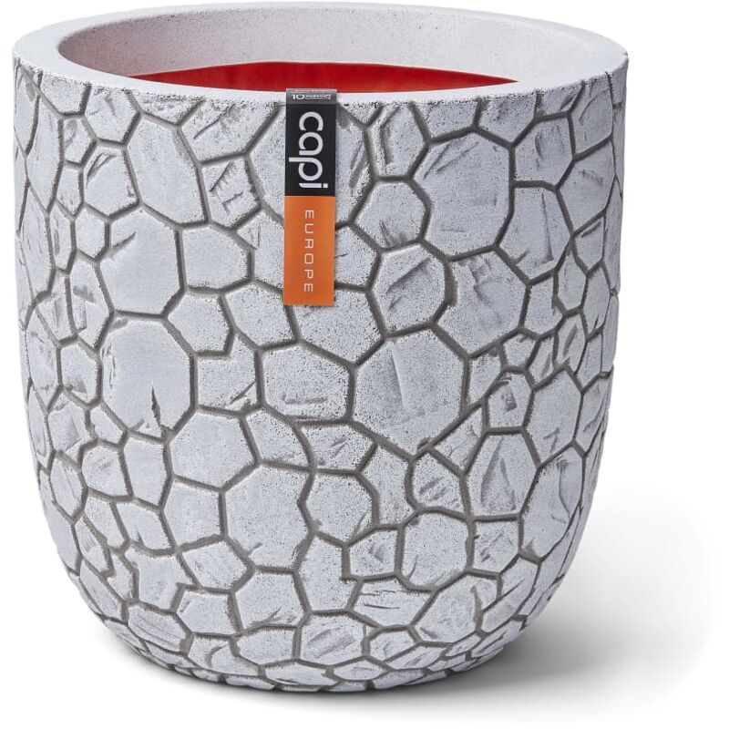 

Macetero ovalado Clay gris marfil 35x34 cm - Blanco - Capi
