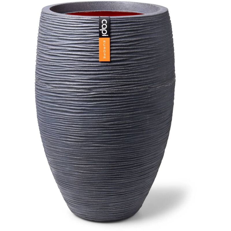 

Jarrón Nature Rib elegante Deluxe gris oscuro 40x30 cm - Gris - Capi