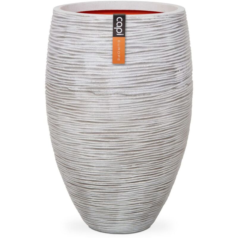 

Jarrón Nature Rib elegante Deluxe 40x60 cm color marfil KOFI1131 - Blanco - Capi