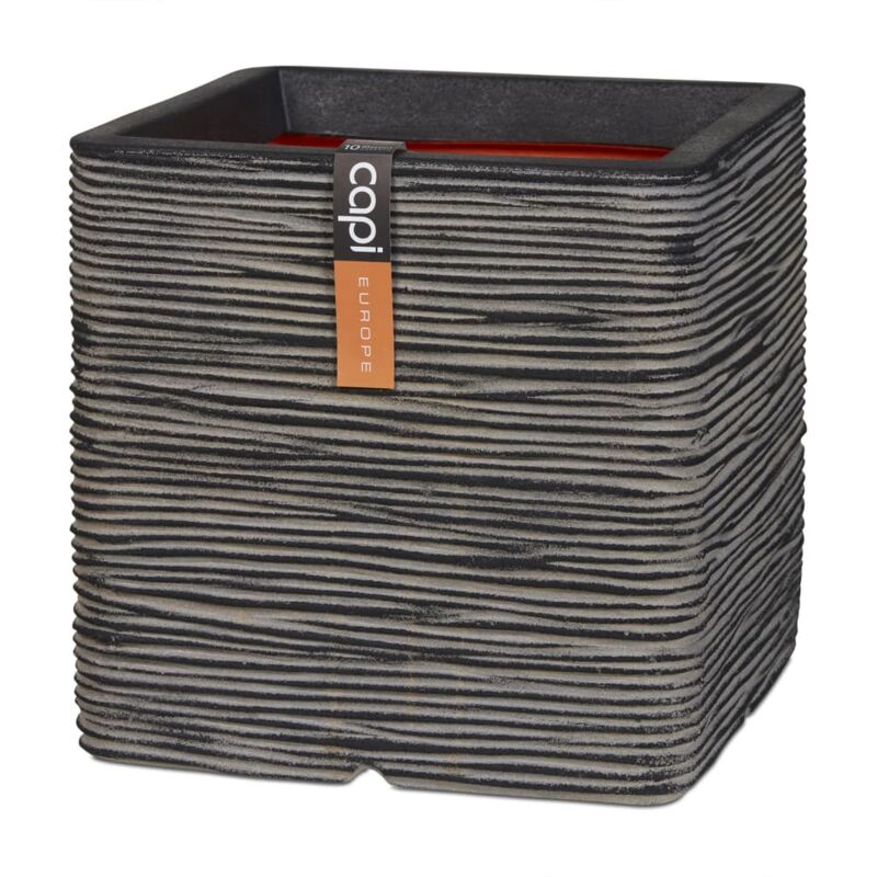 

Capi Maceta cuadrada Nature Rib gris antracita 50x50 cm - Antracita