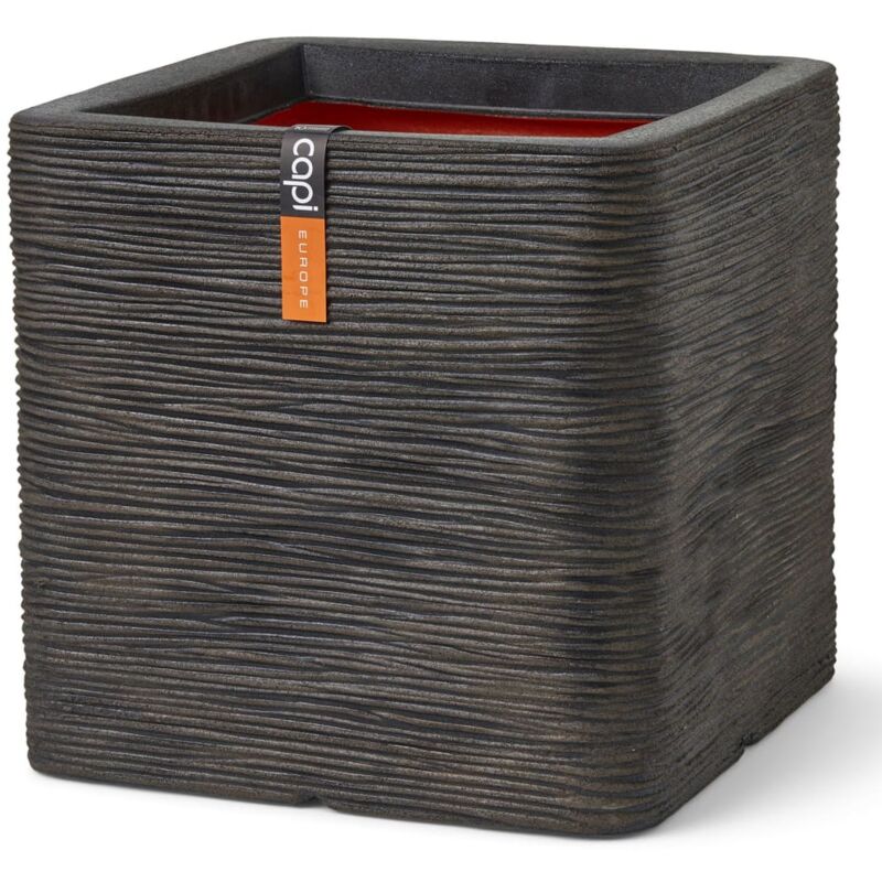 

Maceta Nature Rib cuadrado marrón oscuro 40x40x40 cm - Marrón - Capi