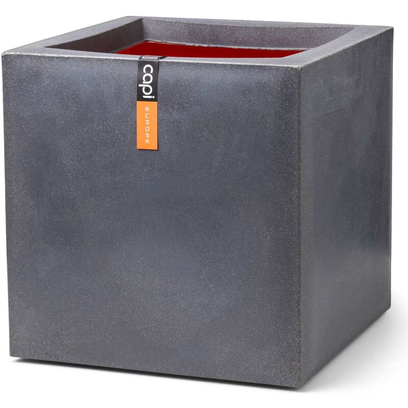 

Macetero cuadrado Urban Smooth gris oscuro 30x30x30 cm - Gris - Capi