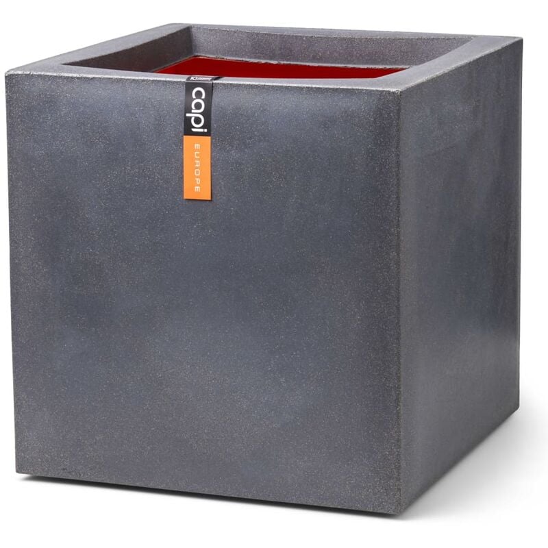 

Macetero cuadrado Urban Smooth gris oscuro 40x40x40 cm - Gris - Capi