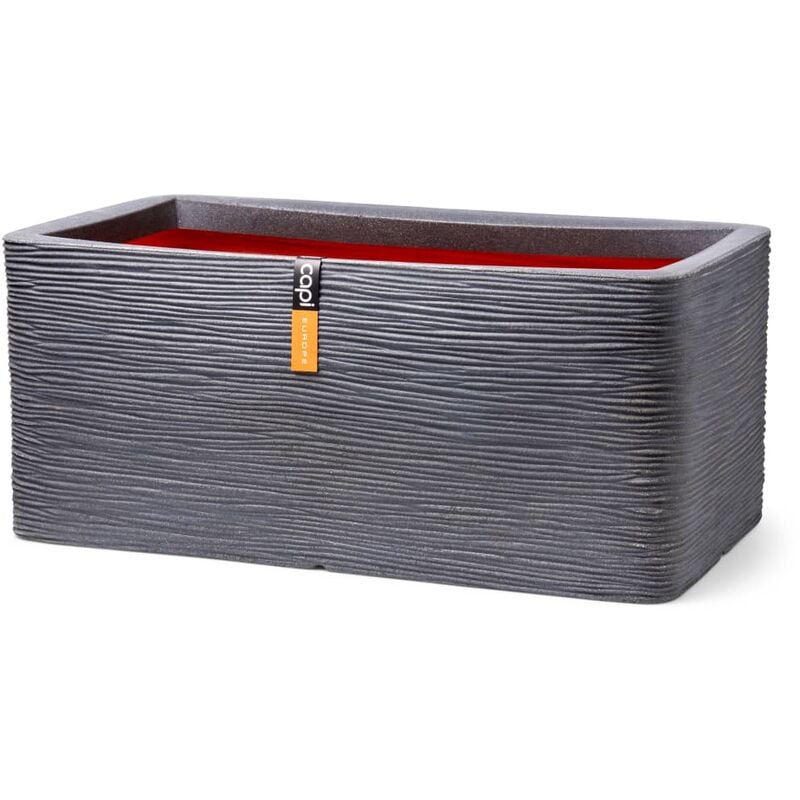 

Capi Macetero Nature Rib rectangular gris oscuro 73x39x32 cm - Gris