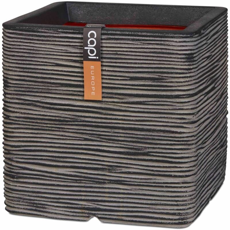 Planter Nature Rib Square 30x30 cm Anthracite KOFZ902 Capi