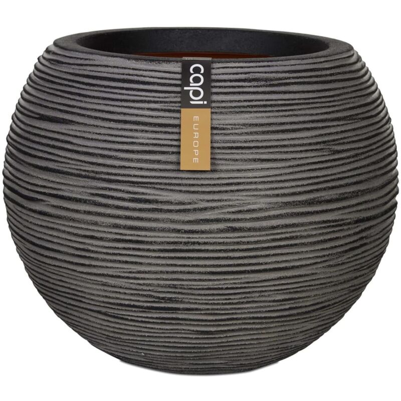 CAPI EUROPE Vase boule RIB NL - 40x32 cm - Anthracite