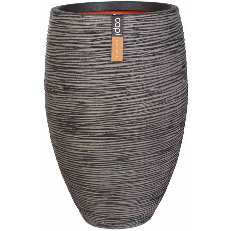 Vase Nature Rib Elegant Deluxe 40x60 cm Anthracite KOFZ1131 Capi