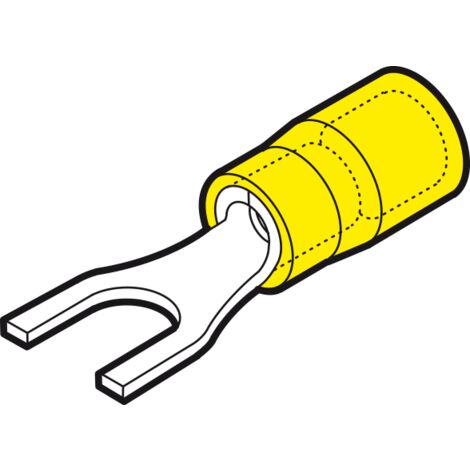 Capicorda a forcella giallo vite 8mm CEMGFU8 per quadri di comando