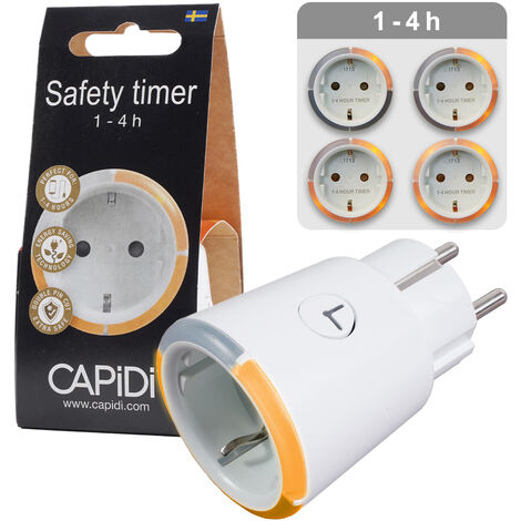 CAPiDi Zeitschaltuhr 1-4 Stunden LED-Anzeige Weiß