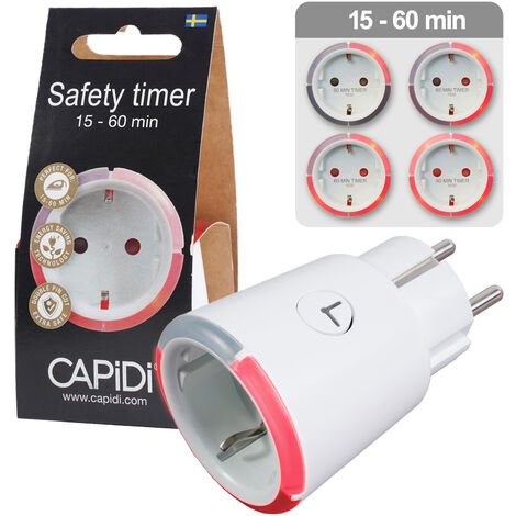 CAPiDi Zeitschaltuhr 15-60 Minuten LED-Anzeige Weiß