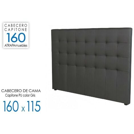 ATRAPAMUEBLES CAPITONE PU tête de lit gris 160x115