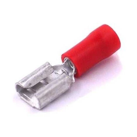 CAPICORDA PREISOLATO A FORCELLA ROSSO PZ.10 MM.3,7-0,25//1,5MMQ CAVO UNIPOLARE