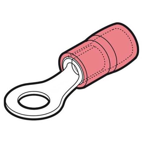 Capocorda a Occhiello 1,5 mm Preisolato Rosso Foro 5 rinforzato