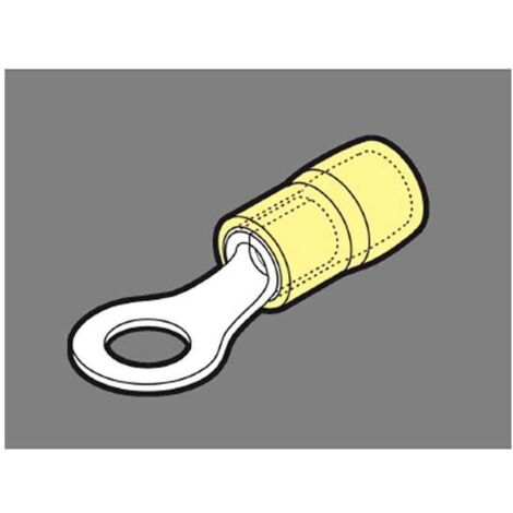 Capocorda a Occhiello 4 / 6 mm Preisolato Giallo Foro 3 rinforzato