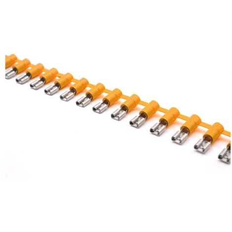 Capocorda Faston 6.3x0.8 femmina concatenato giallo sez. 4-6 mmq