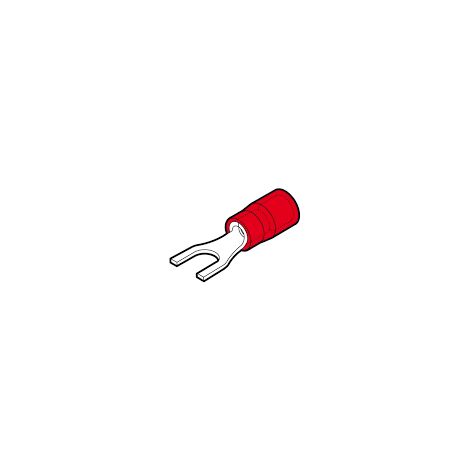 Capocorda rosso forcella vite 4 mm, isolamento termoplasticoCEMRP-U4