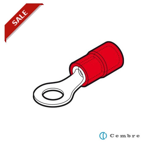 Capocorda rosso occhiello vite 3,5 mm, isolato, terminaleCEMRF-M3.5