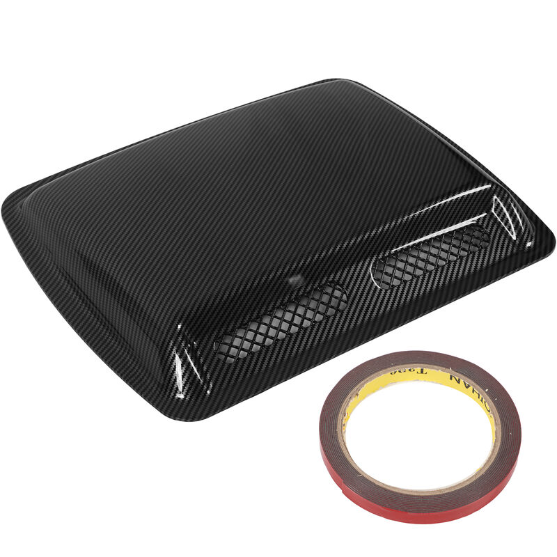 Jeffergarden - Capot D'admission D'air Décoratif de Voiture Scoop Vent Turbo Capot avec Conception Auto-adhésive pour Voitures(Motif en fibre de