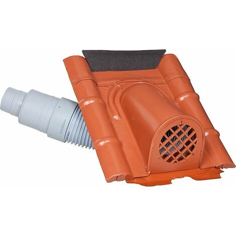 Capot d'aération type beton avec flexible PVC, couleur marron