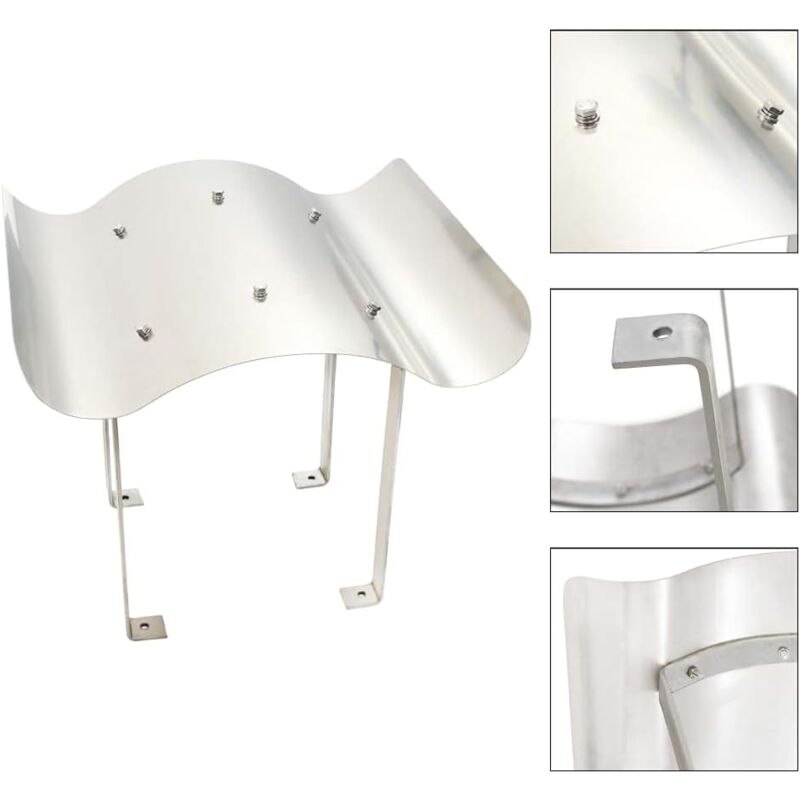 Largeight - Capot de Cheminée Acier Inoxydable 40x40x30 cm Argenté Chapeau Cheminée