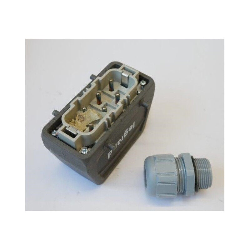 Connecteur multipôles 6P+T 32A 400V capot mâle sortie verticale metal IP65 Hypra Legrand