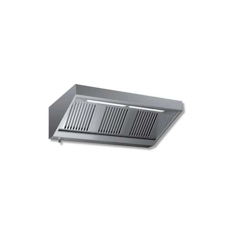 Cappa 180x110x45 acciaio inox Snack neutra luci